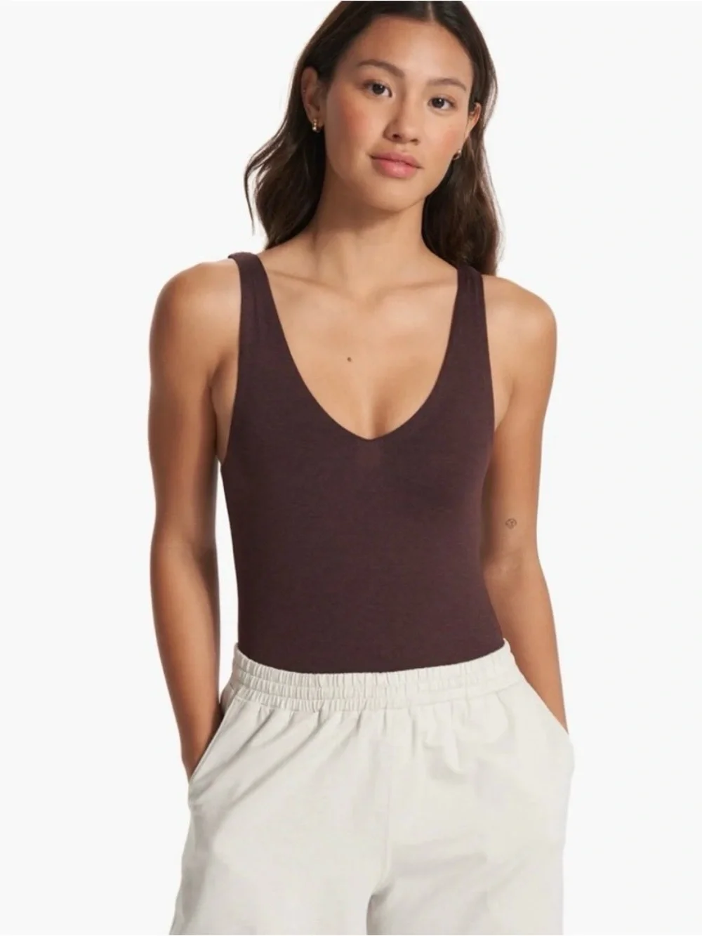 Vuori Halo Bodysuit Mahogany Heather
